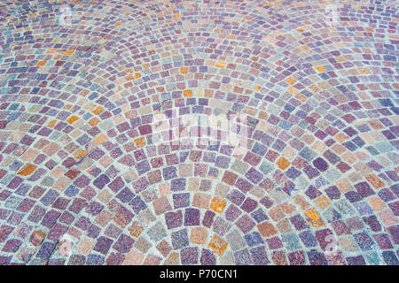 Patterned paving tiles, cement brick floor background / Cement brick floor background / sidewalk with brick floor background / floor tiles background. Stock Photo