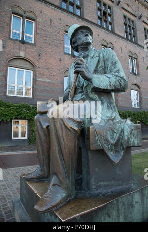 Hans Christian Andersen Statue, Copenhagen; Denmark Stock Photo