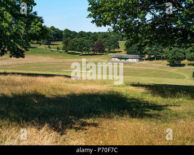 Cricket pitch at Roundhay Park Roundhay Leeds West Yorkshire England Stock Photo