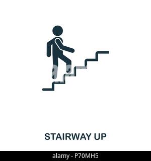 Stairway Up icon. Line style icon design. UI. Illustration of stairway up icon. Pictogram isolated on white. Ready to use in web design, apps, softwar Stock Vector