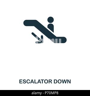 Escalator Down icon. Line style icon design. UI. Illustration of escalator down icon. Pictogram isolated on white. Ready to use in web design, apps, s Stock Vector