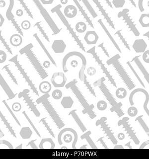 Seamless pattern with bolts nuts nails. Stock Vector