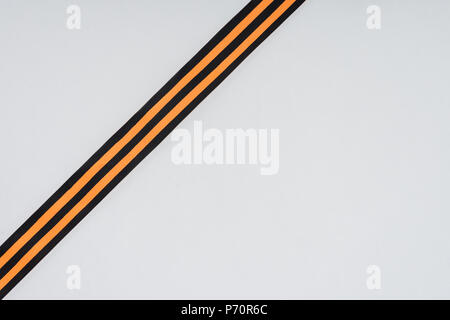 top view of st. george ribbon isolated on gray Stock Photo