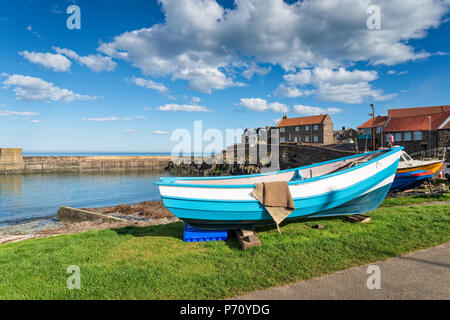The pretty fishing village at Craster on the Northumberland coast Stock Photo