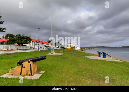 Attractive Victory Green, traditional houses, waterfront, Stanley, Port Stanley, East Falkland, Falkland Islands, South America Stock Photo