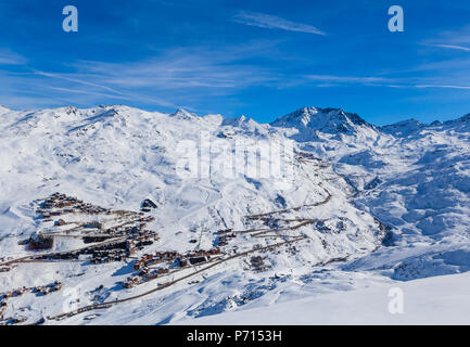 Ski resort  Val Thorens. Villages of Les Menuires and Val Thorens. France Stock Photo