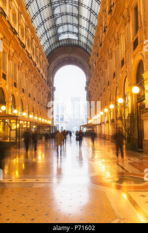 Morning scene in the Galleria Vittorio Emanuele II, Milan, Lombardy, Northern Italy, Italy, Europe Stock Photo