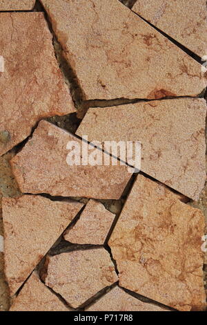 The texture of the masonry walls of light-colored stone Stock Photo