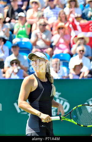 Caroline Wozniacki (DEN) playing in the final of the Nature Valley International, Eastbourne 30th June 2018 Stock Photo