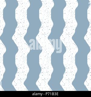 Primitive geometric retro pattern with the azure waves of the sea. Fresh and clean blue background for relaxation. Stock Vector