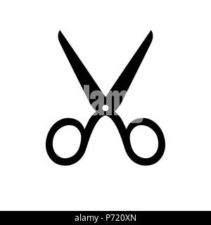 Scissors silhouette icon. Black and white vector illustration on isolated background No.2 Stock Vector