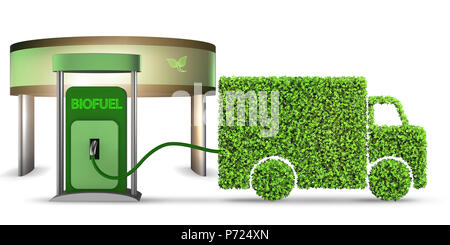 Delivery van powered by biofuel - 3d rendering Stock Photo