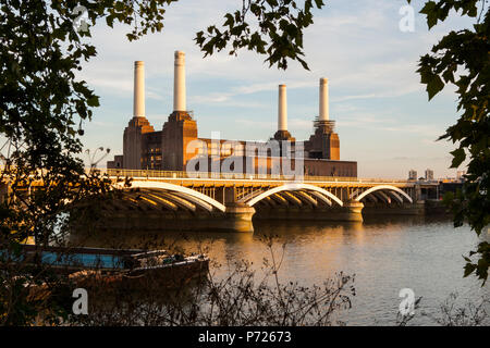 Battersea Power Station and Battersea Bridge, London, England, United Kingdom, Europe Stock Photo