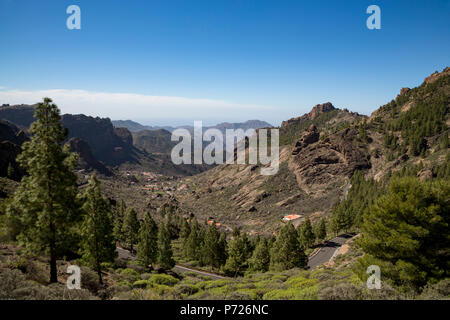 Valley road near Roque Nublo in the Nublo Rural Park in the centre of Gran Canaria, Canary Islands, Spain, Europe Stock Photo