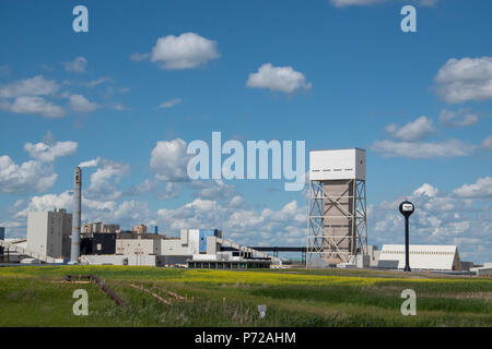 K2 Mine, The Mosiac Company,  Esterhazy, Saskatchewan, Canada. Stock Photo