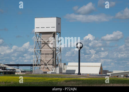 K2 Mine, The Mosiac Company,  Esterhazy, Saskatchewan, Canada. Stock Photo