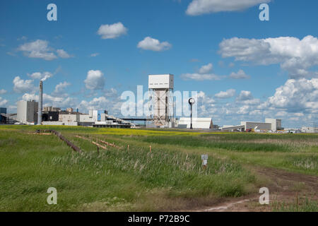 K2 Mine, The Mosiac Company,  Esterhazy, Saskatchewan, Canada. Stock Photo