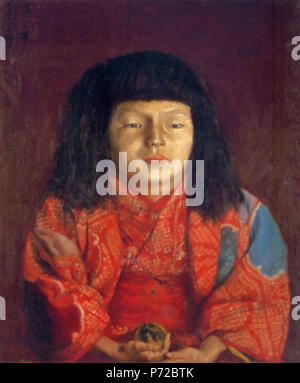 English: Portrait of Reiko, by Kishida Ryusei 日本語: 麗子之像 岸田劉生筆 . 1922 189  Portrait of Reiko (1922) by Kishida Ryusei Stock Photo - Alamy