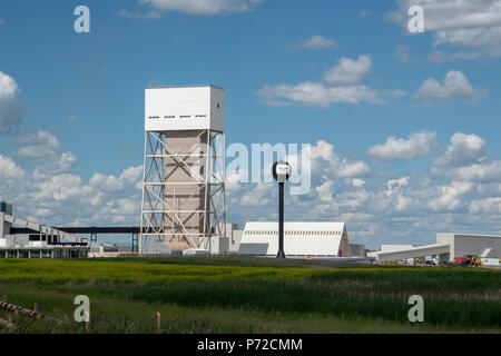 K2 Mine, The Mosiac Company,  Esterhazy, Saskatchewan, Canada. Stock Photo