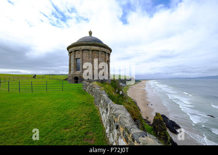 Mussenden Temple, a small circular building located on cliffs near Castlerock in County Londonderry, Ulster, Northern Ireland, United Kingdom, Europe Stock Photo