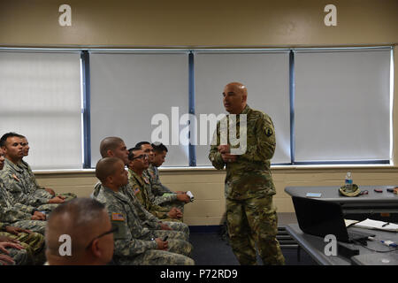 U.S. Army Reserve Soldiers assigned to the 246th Quartermaster Company (Mortuary Affairs) are in the midst of their pre-mobilization training and received a visit from both the 1st Mission Support Command commanding general and command sergeant major May 11-13. Stock Photo