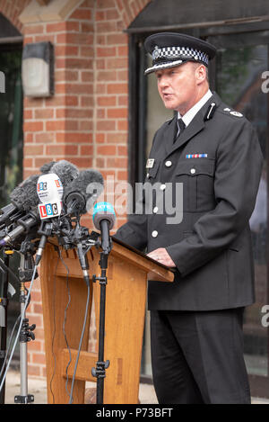 Deputy Chief Constable Paul Mills speaking to the media in Amesbury ...