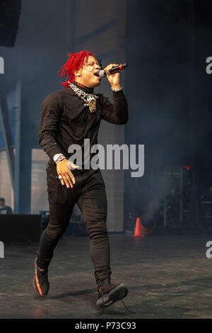 Milwaukee, Wisconsin, USA. 3rd July, 2018. TRIPPIE REDD (MICHAEL LAMAR WHITE IV) during Summerfest Music Festival at Henry Maier Festival Park in Milwaukee, Wisconsin Credit: Daniel DeSlover/ZUMA Wire/Alamy Live News Stock Photo