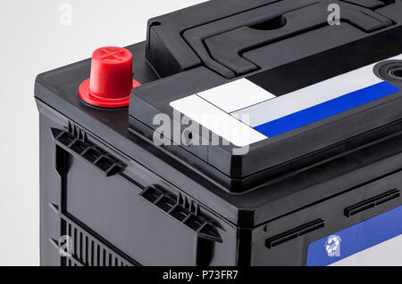 part of the car battery black color, close-up Stock Photo