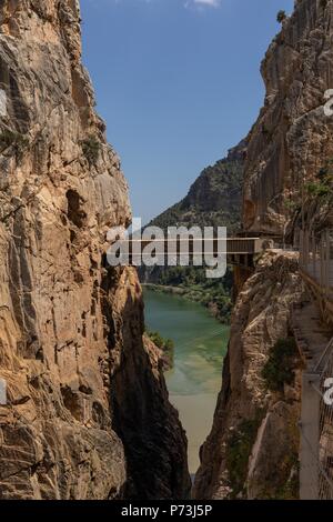 Puente Colgante. Caminito del Rey. June, 2018. Andalusia, Spain Stock Photo