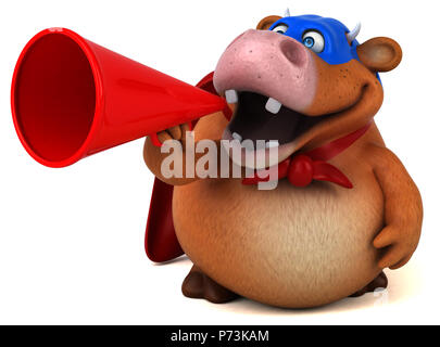 Super cow - 3D Illustration Stock Photo