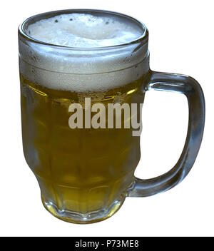 A glass of light beer with foam Stock Photo