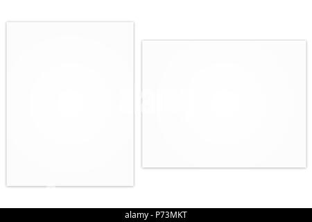 Blank white letterhead and sheets of paper isolated on white background Stock Photo