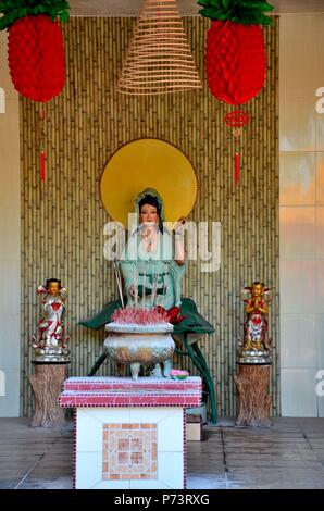 Chinese female goddess Deity at Ling Sen Tong Taoist Buddhist cave temple Ipoh Malaysia Stock Photo
