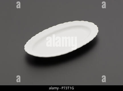 ceramic kitchen plate on black background Stock Photo