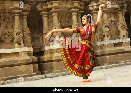 Vintage Retro Style Image Of Young Beautiful Woman Dancer Exponent Of  Indian Classical Dance Bharatanatyam In Krishna Pose Stock Photo, Picture  and Royalty Free Image. Image 27860612.