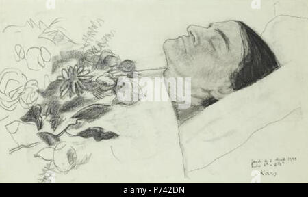 .  Français : Suzanne Valadon sur son lit de mort  1938 17 Georges Kars, Suzanne Valadon sur son lit de mort, 1938 Stock Photo