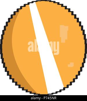 Isolated pixelated golden coin icon Stock Vector