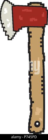 Isolated pixelated axe icon Stock Vector