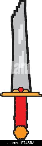Isolated pixelated sword icon Stock Vector