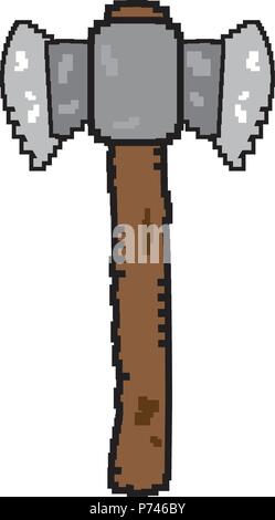 Isolated pixelated axe icon Stock Vector