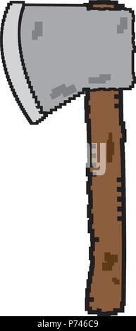 Isolated pixelated axe icon Stock Vector