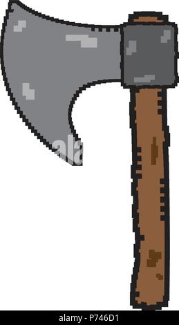 Isolated pixelated axe icon Stock Vector
