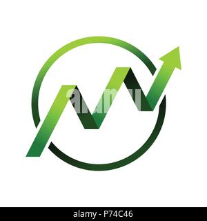 Financial Growth Circle Green Vector Symbol Graphic Logo Design Stock Vector