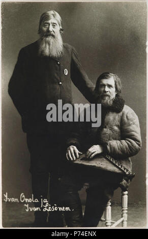 Ivan Onola and Ivan Lösönen, rune singers and kantele players (zither ...