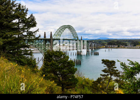 Yaquina Bay Bridge, Newport, Oregon Stock Photo