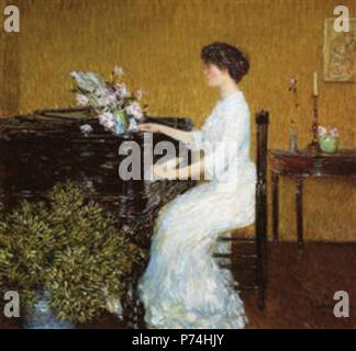 Work by Childe Hassam . before 1935 135 Hassam - at-the-piano Stock Photo