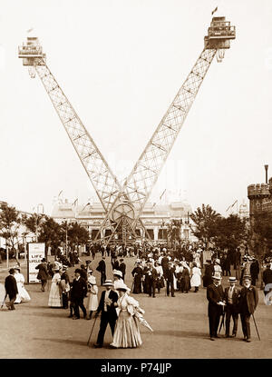 The Flip-Flap, The Franco-British Exhibition at White City, London, in 1908 Stock Photo