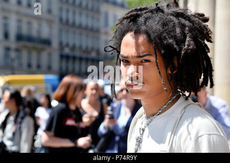 Luka Sabbat at Louis Vuitton - Paris Fashion Week Men Spring Summer 2019 - Palais Royal - Paris - France Stock Photo