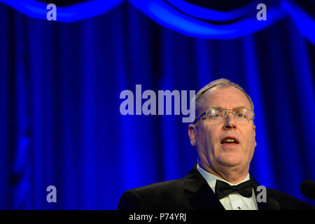 WASHINGTON (Oct. 3, 2014) -- Deputy Secretary of Defense Bob Work speaks to attendees at the Navy Birthday Ball at the Hilton in Washington, D.C. October 3, 2014. DoD Stock Photo