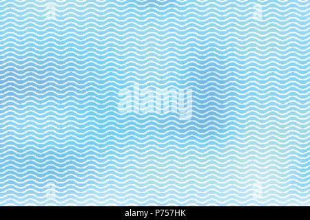 Abstract white lines wave on blue background, Wavy stripes pattern, Rough surface, Vector Illustration Stock Vector